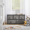 image:imagemDesign 2165 High Steel FrameWood Top Storage Dresser Furniture Unit with 5 Removable Fabric Drawers  Wide Bureau Organizer for Bedroom Living Room Closet  Lido Collection Charcoal Gray