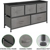 image:imagemDesign 2165 High Steel FrameWood Top Storage Dresser Furniture Unit with 5 Removable Fabric Drawers  Wide Bureau Organizer for Bedroom Living Room Closet  Lido Collection Charcoal Gray