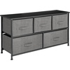 image:imagemDesign 2165 High Steel FrameWood Top Storage Dresser Furniture Unit with 5 Removable Fabric Drawers  Wide Bureau Organizer for Bedroom Living Room Closet  Lido Collection Charcoal Gray