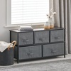 image:imagemDesign 2165 High Steel FrameWood Top Storage Dresser Furniture Unit with 5 Removable Fabric Drawers  Wide Bureau Organizer for Bedroom Living Room Closet  Lido Collection Charcoal Gray