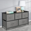image:imagemDesign 2165 High Steel FrameWood Top Storage Dresser Furniture Unit with 5 Removable Fabric Drawers  Wide Bureau Organizer for Bedroom Living Room Closet  Lido Collection Charcoal Gray