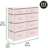 image:imagemDesign 353 High Steel FrameWood Top Storage Dresser Furniture 8 Slim Fabric Drawers Large Bureau Organizer for Baby Kid Teen Bedroom Nursery Playroom Dorm Spira Collection PinkWhite
