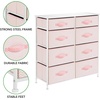 image:imagemDesign 353 High Steel FrameWood Top Storage Dresser Furniture 8 Slim Fabric Drawers Large Bureau Organizer for Baby Kid Teen Bedroom Nursery Playroom Dorm Spira Collection PinkWhite