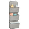 image:imagemDesign A58 Soft Fabric Over The Door Hanging Storage Organizer with 3 Large Pockets for ChildKids Room or NurseryHooks Included Textured Print 2 PackGray
