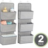 image:imagemDesign A58 Soft Fabric Over The Door Hanging Storage Organizer with 3 Large Pockets for ChildKids Room or NurseryHooks Included Textured Print 2 PackGray
