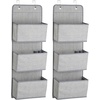 image:imagemDesign A58 Soft Fabric Over The Door Hanging Storage Organizer with 3 Large Pockets for ChildKids Room or NurseryHooks Included Textured Print 2 PackGray