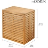 image:imagemDesign Bamboo Wood Foldable Laundry Basket Storage Organizer wRemovable Fabric Liner Lid Collapsible Laundry Hamper for Laundry Room Bathroom Bedroom Holds Clothes  Echo Collection  Natural
