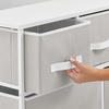 image:imagemDesign Chest of Drawers  Wide Set of Drawers with Wooden Top Shelf  Clothing Storage Tower for Socks Underwear Accessories  Light GreyWhiteLight GrayWhite