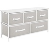 image:imagemDesign Chest of Drawers  Wide Set of Drawers with Wooden Top Shelf  Clothing Storage Tower for Socks Underwear Accessories  Light GreyWhiteLight GrayWhite