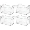 image:imagemDesign Deep Plastic Storage Organizer Bin Craft Room Organization for Classroom Studio Shelves and Closet  Storage for Sewing Art Supplies Yarn and Tools  Ligne Collection  4 Pack  Clear