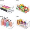 image:imagemDesign Deep Plastic Storage Organizer Container Bin Closet Organization for Hallway Bedroom Linen Coat and Entryway  Holds Clothing Blankets Accessories Toys Ligne Collection 4 Pack Clear146 x 81 x 6 Pack of 4