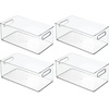 image:imagemDesign Deep Plastic Storage Organizer Container Bin Closet Organization for Hallway Bedroom Linen Coat and Entryway  Holds Clothing Blankets Accessories Toys Ligne Collection 4 Pack Clear146 x 81 x 6 Pack of 4