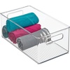 image:imagemDesign Deep Plastic Storage Organizer Container Bin Closet Organization for Hallway Bedroom Linen Coat and Entryway  Holds Clothing Blankets Accessories Toys Ligne Collection 4 Pack Clear146 x 81 x 6 Pack of 4