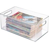 image:imagemDesign Deep Plastic Storage Organizer Container Bin Game and Comic Organization for Cabinet Cupboard Playroom Shelves or Closet  Holds Video Games Tablets DVDs Ligne Collection Clear
