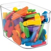 image:imagemDesign Deep Plastic Toy Bin with Handles  Storage Organizer for Kid Nursery Playroom Classroom  Hold Books Action Figures Blocks Crayons Dolls  10 Long Aura Collection 8 Pack Clear