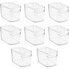 image:imagemDesign Deep Plastic Toy Bin with Handles  Storage Organizer for Kid Nursery Playroom Classroom  Hold Books Action Figures Blocks Crayons Dolls  10 Long Aura Collection 8 Pack Clear