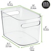 image:imagemDesign Deep Plastic Toy Bin with Handles  Storage Organizer for Kid Nursery Playroom Classroom  Hold Books Action Figures Blocks Crayons Dolls  10 Long Aura Collection 8 Pack Clear