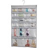 image:imagemDesign Fabric Baby Nursery Closet Organizer for Hats Bows Shoes Socks  Hanging 48 Pockets Gray