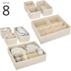 image:imagemDesign Fabric Drawer Organizer Bins KidsBaby Nursery Dresser Closet Shelf Playroom Organization Hold Clothes Toys Diapers Bibs Blankets Lido Collection Set of 4 2 Pack Taupe Stripe