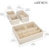 image:imagemDesign Fabric Drawer Organizer Bins KidsBaby Nursery Dresser Closet Shelf Playroom Organization Hold Clothes Toys Diapers Bibs Blankets Lido Collection Set of 4 2 Pack Taupe Stripe