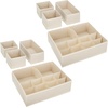 image:imagemDesign Fabric Drawer Organizer Bins KidsBaby Nursery Dresser Closet Shelf Playroom Organization Hold Clothes Toys Diapers Bibs Blankets Lido Collection Set of 4 2 Pack Taupe Stripe