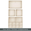 image:imagemDesign Fabric Drawer Organizer Bins KidsBaby Nursery Dresser Closet Shelf Playroom Organization Hold Clothes Toys Diapers Bibs Blankets Lido Collection Set of 4 2 Pack Taupe Stripe