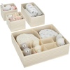 image:imagemDesign Fabric Drawer Organizer Bins KidsBaby Nursery Dresser Closet Shelf Playroom Organization Hold Clothes Toys Diapers Bibs Blankets Lido Collection Set of 4 2 Pack Taupe Stripe