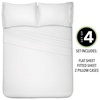image:imagemDesign Full Size Superfine Brushed Microfiber Sheet Set  4 Pieces  Extra Soft Bed Sheets and Pillowcases  Easy Fit Deep Pockets  Wrinkle Resistant Comfortable amp Breathable  Optic White