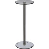image:imagemDesign Glass Top SideEnd Drink Table  Tall Modern Round Accent Metal Nightstand Furniture for Living Room Dorm Home Office and Bedroom  9 Round  Dark Smoke GrayBlackSmokeBlackSmoke