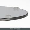 image:imagemDesign Glass Top SideEnd Drink Table  Tall Modern Round Accent Metal Nightstand Furniture for Living Room Dorm Home Office and Bedroom  9 Round  Dark Smoke GrayBlackSmokeBlackSmoke