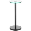 image:imagemDesign Glass Top SideEnd Drink Table  Tall Modern Round Accent Metal Nightstand Furniture for Living Room Dorm Home Office and Bedroom  9 Round  Dark Smoke GrayBlackClear Matte Black