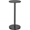 image:imagemDesign Glass Top SideEnd Drink Table  Tall Modern Round Accent Metal Nightstand Furniture for Living Room Dorm Home Office and Bedroom  9 Round  Dark Smoke GrayBlackBlack MarbleBlack
