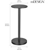 image:imagemDesign Glass Top SideEnd Drink Table  Tall Modern Round Accent Metal Nightstand Furniture for Living Room Dorm Home Office and Bedroom  9 Round  Dark Smoke GrayBlackBlack MarbleBlack