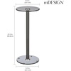image:imagemDesign Glass Top SideEnd Drink Table  Tall Modern Round Accent Metal Nightstand Furniture for Living Room Dorm Home Office and Bedroom  9 Round  Dark Smoke GrayBlackSmokeBlackSmoke