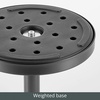 image:imagemDesign Glass Top SideEnd Drink Table  Tall Modern Round Accent Metal Nightstand Furniture for Living Room Dorm Home Office and Bedroom  9 Round  Dark Smoke GrayBlackClear Matte Black