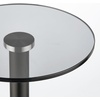 image:imagemDesign Glass Top SideEnd Drink Table  Tall Modern Round Accent Metal Nightstand Furniture for Living Room Dorm Home Office and Bedroom  9 Round  Dark Smoke GrayBlackSmokeBlackSmoke