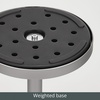 image:imagemDesign Glass Top SideEnd Drink Table  Tall Modern Round Accent Metal Nightstand Furniture for Living Room Dorm Home Office and Bedroom  9 Round  Dark Smoke GrayBlackChromeChrome Border