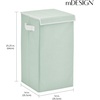 image:imagemDesign Large Upright Laundry Hamper Basket with Hinge Lid and Attached Handles  Foldable for Compact Storage in Bedroom Bathroom Laundry Room Apartment Dorm  Jane Collection  Mint GreenWhite