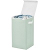 image:imagemDesign Large Upright Laundry Hamper Basket with Hinge Lid and Attached Handles  Foldable for Compact Storage in Bedroom Bathroom Laundry Room Apartment Dorm  Jane Collection  Mint GreenWhite