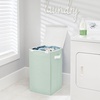 image:imagemDesign Large Upright Laundry Hamper Basket with Hinge Lid and Attached Handles  Foldable for Compact Storage in Bedroom Bathroom Laundry Room Apartment Dorm  Jane Collection  Mint GreenWhite