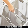 image:imagemDesign Laundry Cart and Rail  Portable Triple Laundry Hamper for Dirty Clothes Clean Clothes Ironing  Garment Rail for Hanging Clothes  GreyWhite