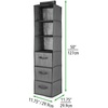 image:imagemDesign Long Soft Fabric Over Closet Rod Hanging Storage Organizer with 3 Shelves and 3 Drawers for Clothes Leggings Lingerie T Shirts  Textured Print  Charcoal GrayCharcoal Gray