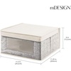 image:imagemDesign Medium Fabric Stackable Closet Storage Organizer Box with Front WindowLid for Bedroom Office Mudroom Organization Hold Clothes Blankets Linens Lido Collection 6 Pack BlackCream