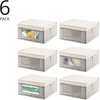 image:imagemDesign Medium Fabric Stackable Closet Storage Organizer Box with Front WindowLid for Bedroom Office Mudroom Organization Hold Clothes Blankets Linens Lido Collection 6 Pack BlackCream