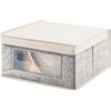 image:imagemDesign Medium Fabric Stackable Closet Storage Organizer Box with Front WindowLid for Bedroom Office Mudroom Organization Hold Clothes Blankets Linens Lido Collection 6 Pack BlackCream