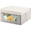 image:imagemDesign Medium Fabric Stackable Closet Storage Organizer Box with Front WindowLid for Bedroom Office Mudroom Organization Hold Clothes Blankets Linens Lido Collection 6 Pack BlackCream