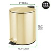 image:imagemDesign Metal 13 Gallon5 Liter Round Step Trash Wastebasket Garbage Container Bin with Lid for Bathroom Powder Room Bedroom Kitchen Craft Room Office  Removable Liner Bucket  Soft BrassSoft Brass