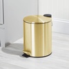 image:imagemDesign Metal 13 Gallon5 Liter Round Step Trash Wastebasket Garbage Container Bin with Lid for Bathroom Powder Room Bedroom Kitchen Craft Room Office  Removable Liner Bucket  Soft BrassSoft Brass