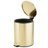 image:imagemDesign Metal 13 Gallon5 Liter Round Step Trash Wastebasket Garbage Container Bin with Lid for Bathroom Powder Room Bedroom Kitchen Craft Room Office  Removable Liner Bucket  Soft BrassSoft Brass