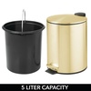 image:imagemDesign Metal 13 Gallon5 Liter Round Step Trash Wastebasket Garbage Container Bin with Lid for Bathroom Powder Room Bedroom Kitchen Craft Room Office  Removable Liner Bucket  Soft BrassSoft Brass